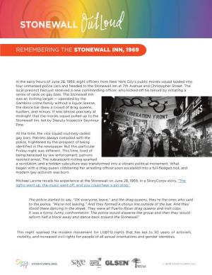 Remembering the Stonewall Inn, 1969