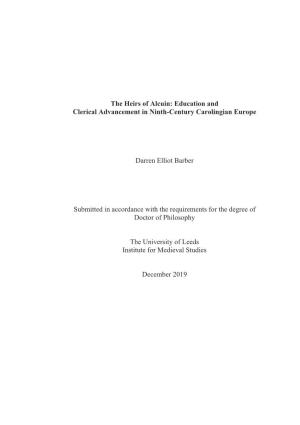The Heirs of Alcuin: Education and Clerical Advancement in Ninth-Century Carolingian Europe