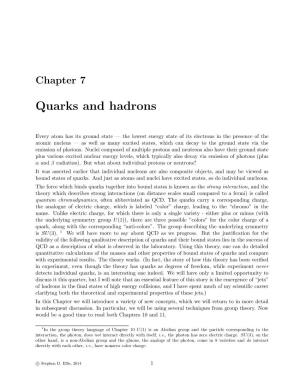 Quarks and Hadrons