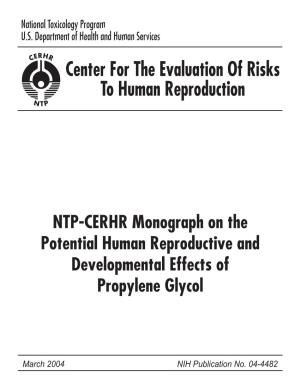 CERHR Monograph: Potential Human