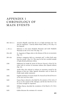 Appendix 1 Chronology of Main Events