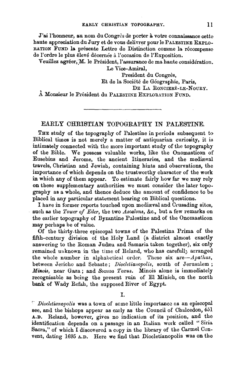 Early Christian Topog-Raphy in Palestine