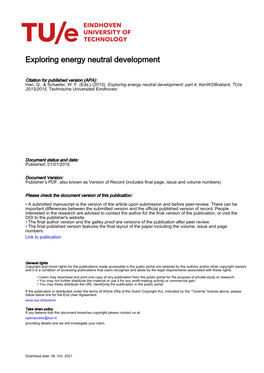 Exploring Energy Neutral Development