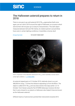 The Halloween Asteroid Prepares to Return in 2018