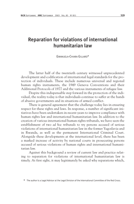 Reparation for Violations of International Humanitarian Law