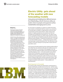 Electric Utility Gets Ahead of the Weather with New Forecasting Models