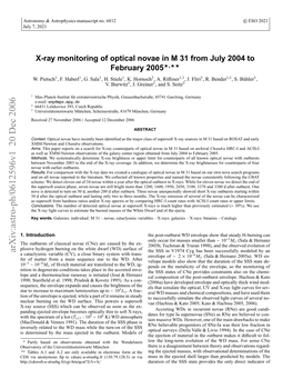 X-Ray Monitoring of Optical Novae in M31 from July 2004 to February 2005