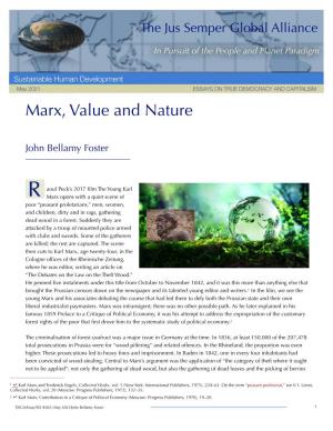 Marx, Value and Nature