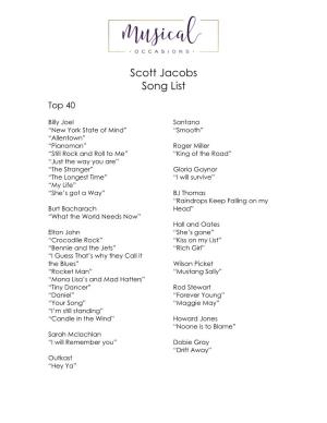 Scott Jacobs Song List