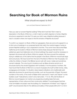 Searching for Book of Mormon Ruins