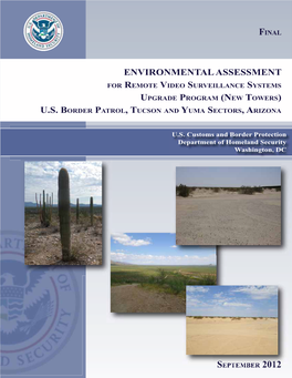 Environmental Assessment for Remote Video Surveillance Systems Upgrade Program (New Towers) U.S