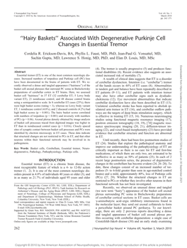 ''Hairy Baskets'' Associated with Degenerative Purkinje Cell