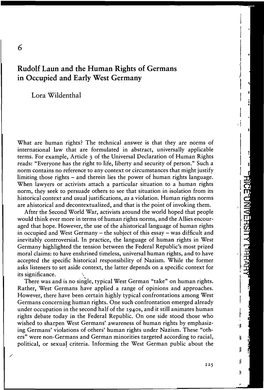 Rudolf Laun and the Human Rights of Germans in Occupied and Early West Germany