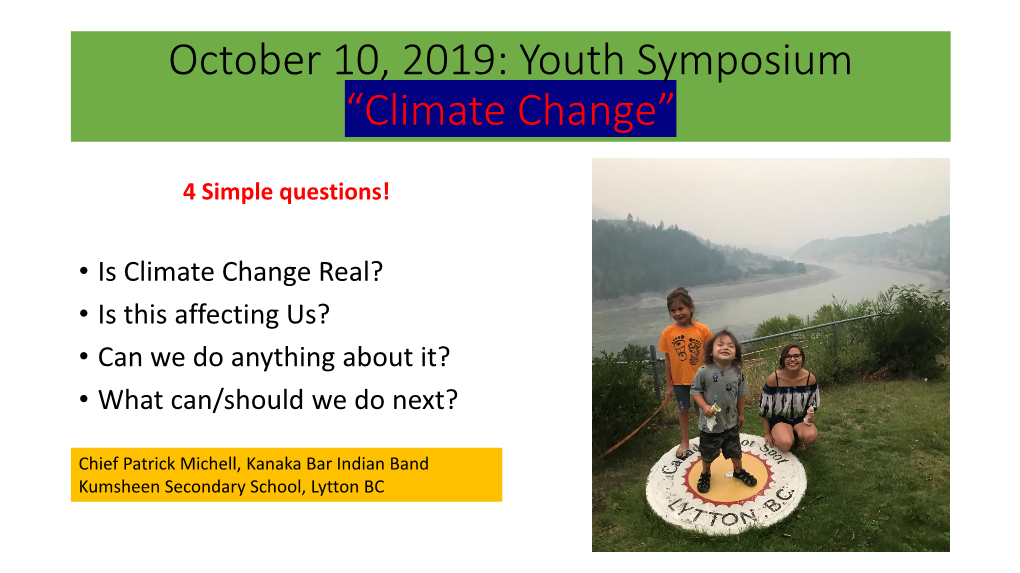 Youth Symposium “Climate Change”