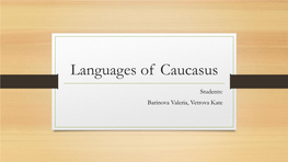 Languages of Caucasus
