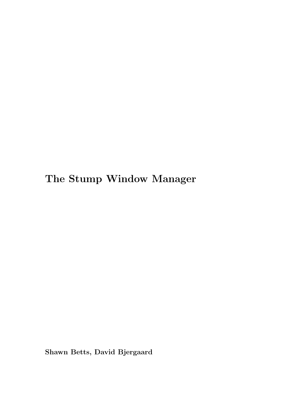 The Stump Window Manager