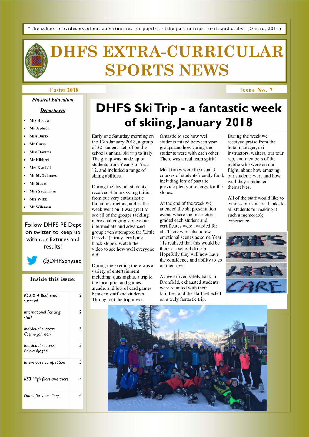 DHFS PE Newsletter Easter 2018.Pub