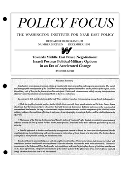 Policyfocus the Washington Institute for Near East Policy