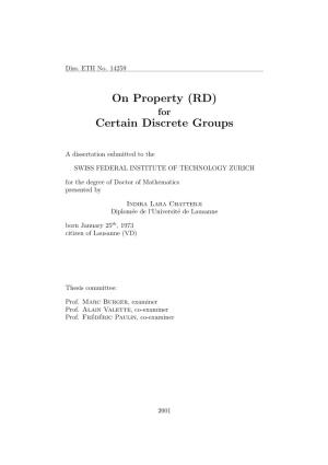 On Property (RD) Certain Discrete Groups