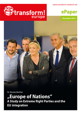 „Europe of Nations“. a Study on Extreme Right Parties and the EU