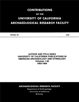 AMERICAN ARCHAEOLOGY and ETHNOLOGY Volumes 1-50 1903-1964