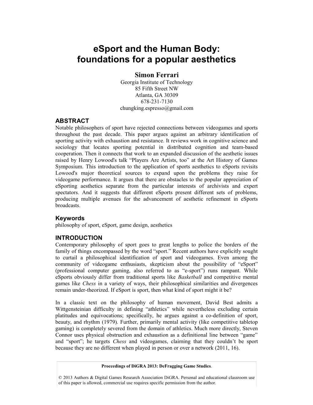 Digra Conference Publication Format s1