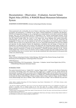 Evaluation. Ancient Yemen Digital Atlas (AYDA)