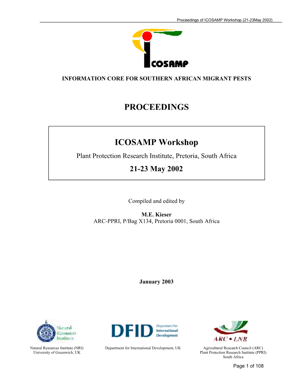 List of Potential Delegates to Icosamp Workshop