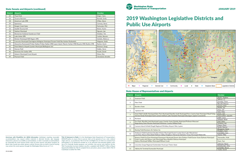 2018 Washington Legislative Districts and Public Use Airports