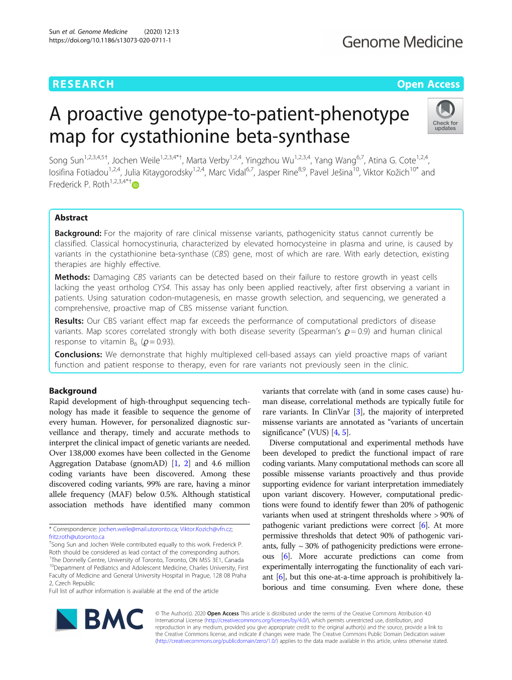 A Proactive Genotype-To-Patient-Phenotype Map for Cystathionine Beta-Synthase