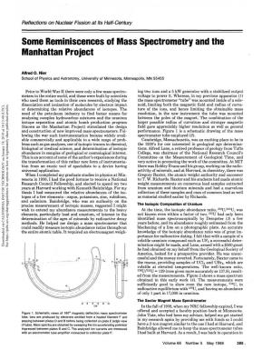 Some Reminiscences of Mass Spectrometry and the Manhattan Project