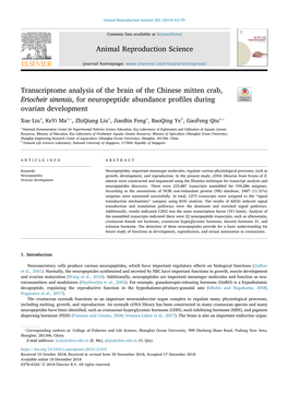 Transcriptome Analysis of the Brain of the Chinese Mitten Crab, Eriocheir