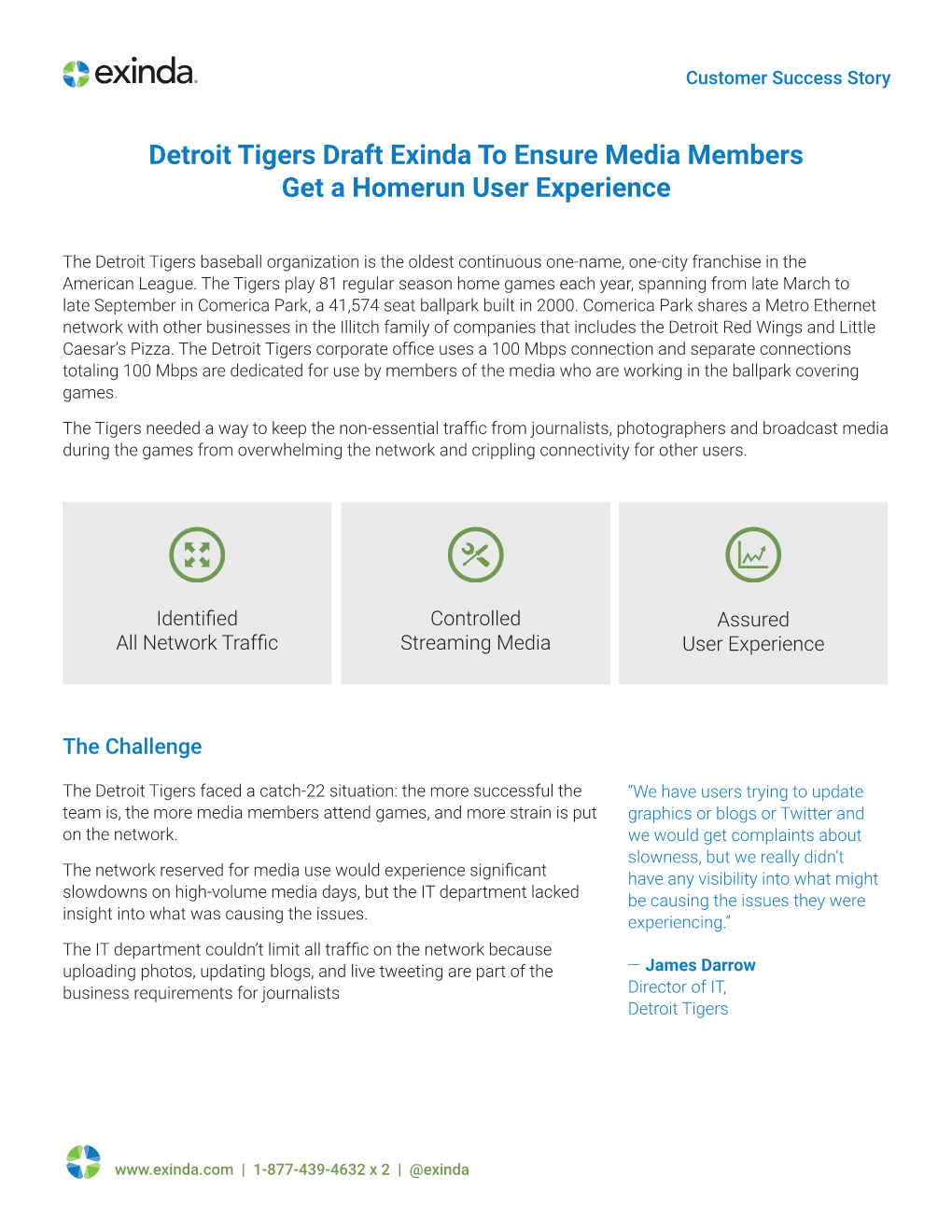 Detroit Tigers Draft Exinda to Ensure Media Members Get a Homerun User Experience