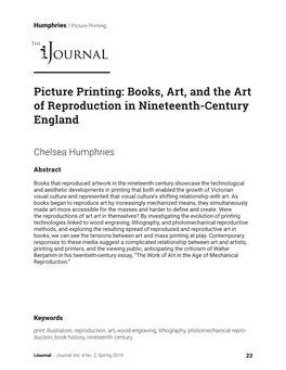 Picture Printing: Books, Art, and the Art of Reproduction in Nineteenth-Century England