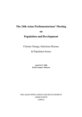 The 24Th Asian Parliamentarians' Meeting on Population And