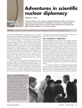 Adventures in Scientific Nuclear Diplomacy