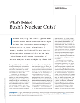Bush's Nuclear Cuts?