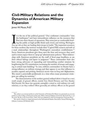 Civil-Military Relations and the Dynamics of American Military Expansion