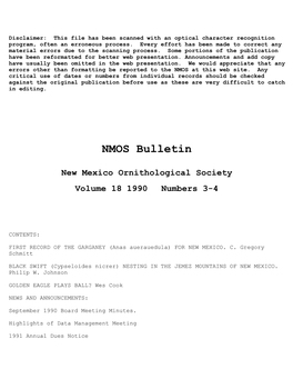 NMOS Bulletin