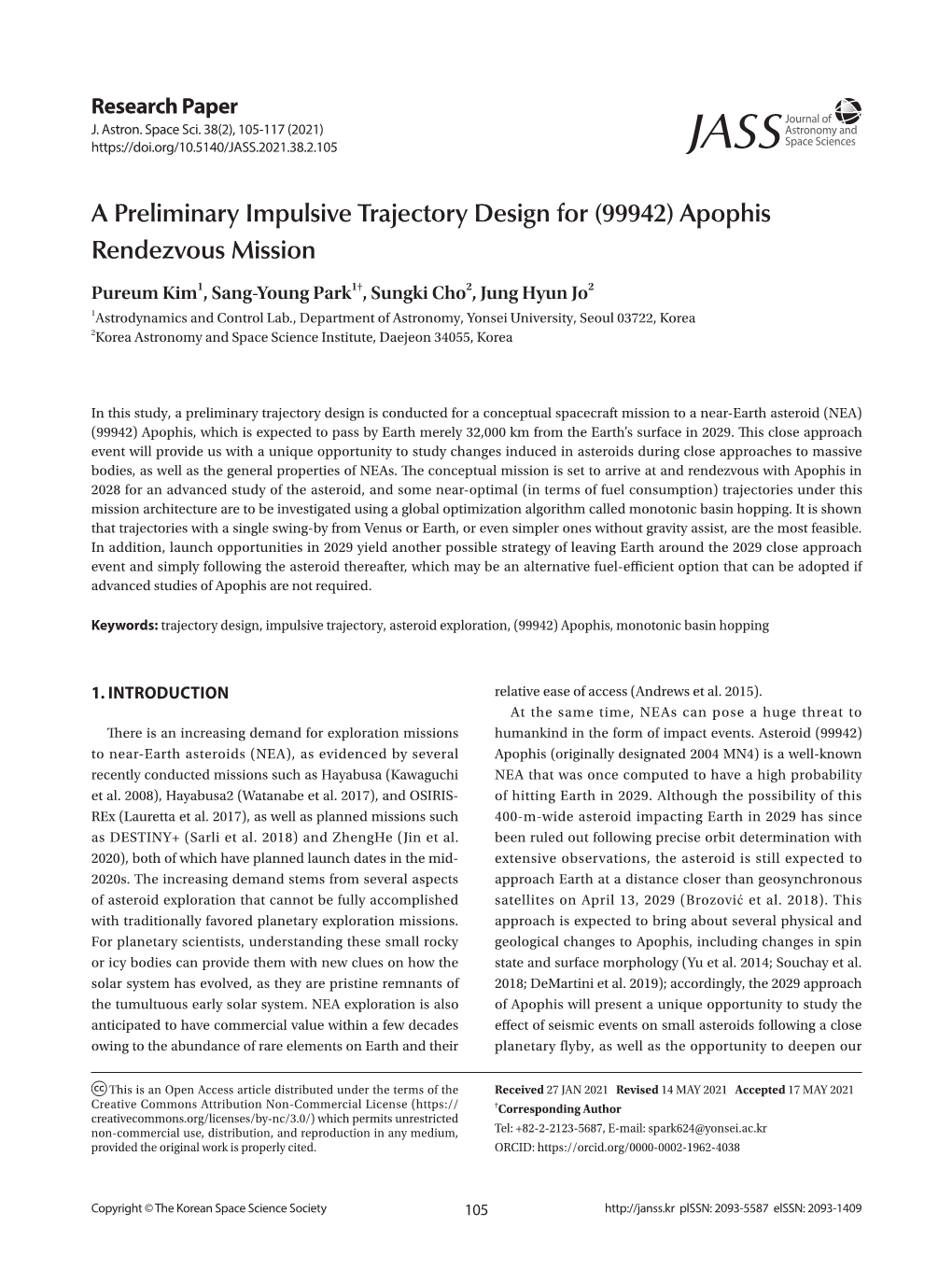 A Preliminary Impulsive Trajectory Design for (99942) Apophis Rendezvous Mission