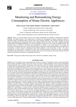Monitoring and Rationalizing Energy Consumption of Home Electric Appliances