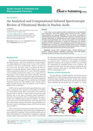 An Analytical and Computational Infrared Spectroscopic Review of Vibrational Modes in Nucleic Acids
