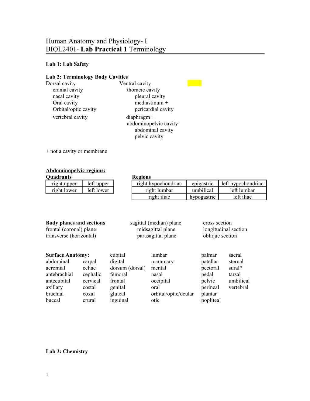 BIOL 2401: Introduction (Fall 2005)