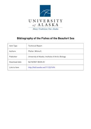 Bibliography of the Fishes of the Beaufort Sea