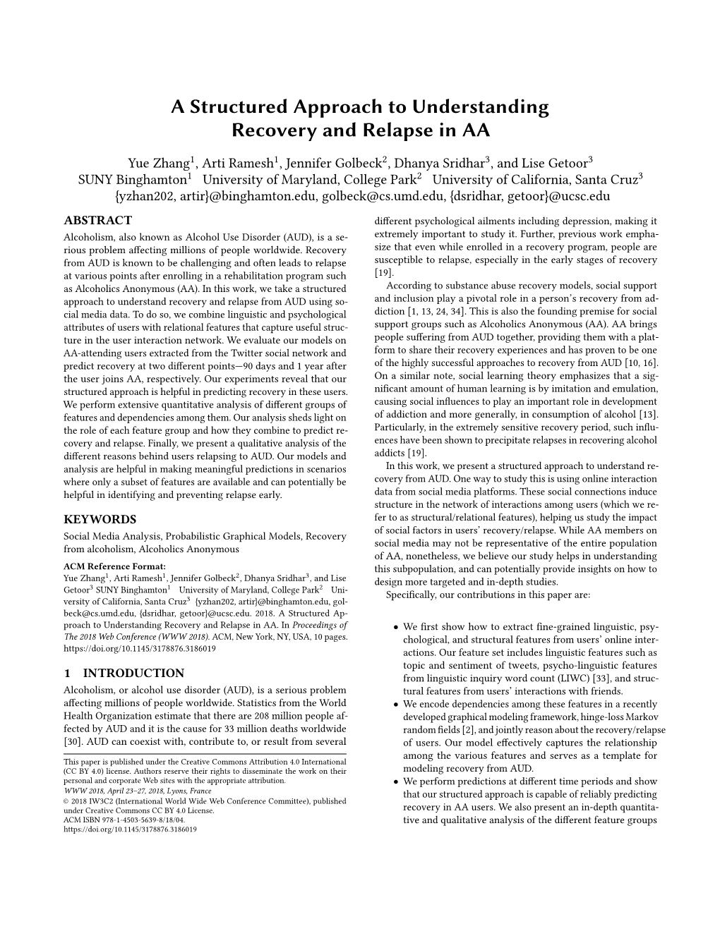 A Structured Approach to Understanding Recovery and Relapse in AA
