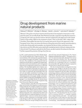 Drug Development from Marine Natural Products