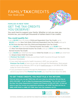 Familytaxcredits Tax Year 2016