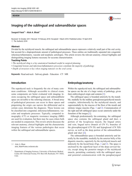 Imaging of the Sublingual and Submandibular Spaces