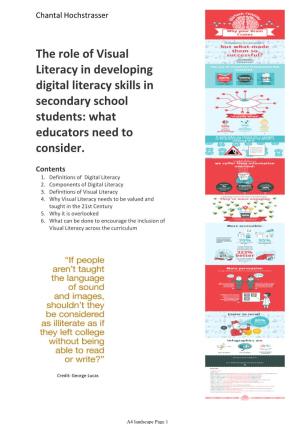 The Role of Visual Literacy in Developing Digital Literacy Skills in Secondary School Students: What Educators Need to Consider