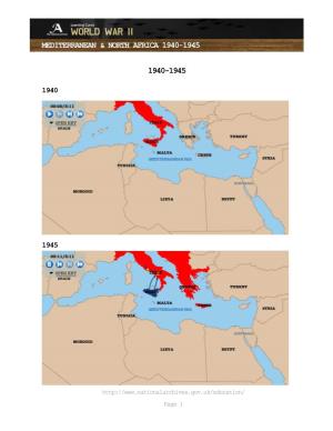 Mediterranean & North Africa 1940-1945 1940-1945